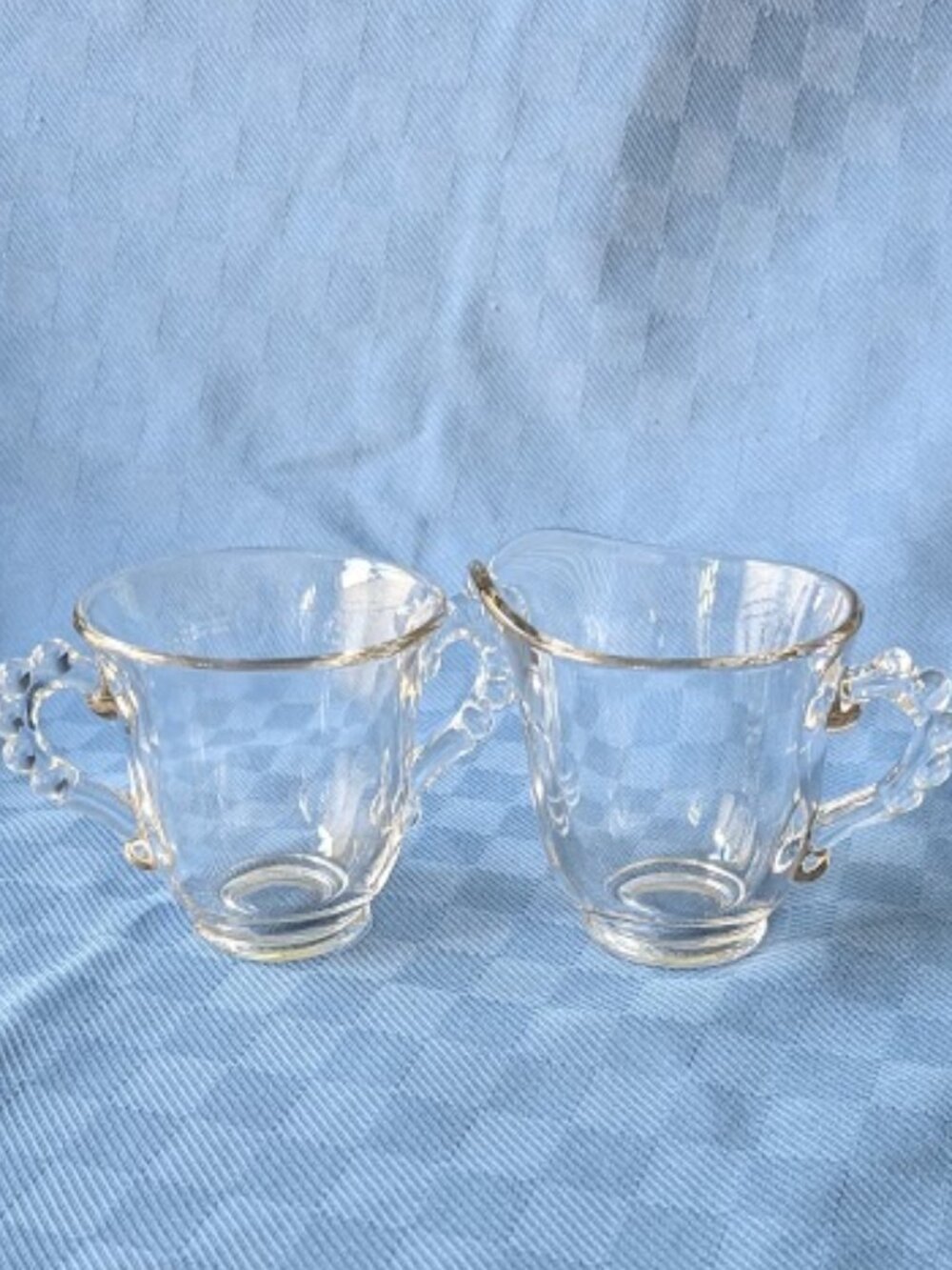 Vintage Anchor Hocking Berwick Boopie Clear Glass Sugar and Creamer Set 1950s